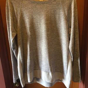 JCrew mixed material top